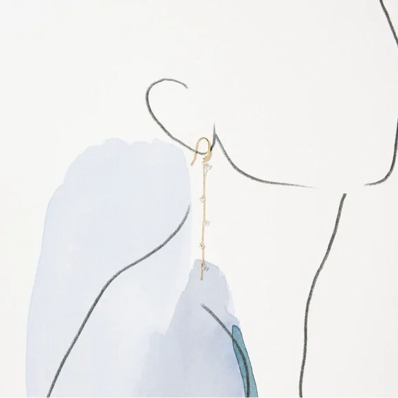 ANTHROPOLOGIE Crystal Pave Set Of Two Drop Earrings - Picture 2 of 3